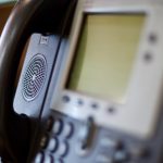 office telephone with a large display