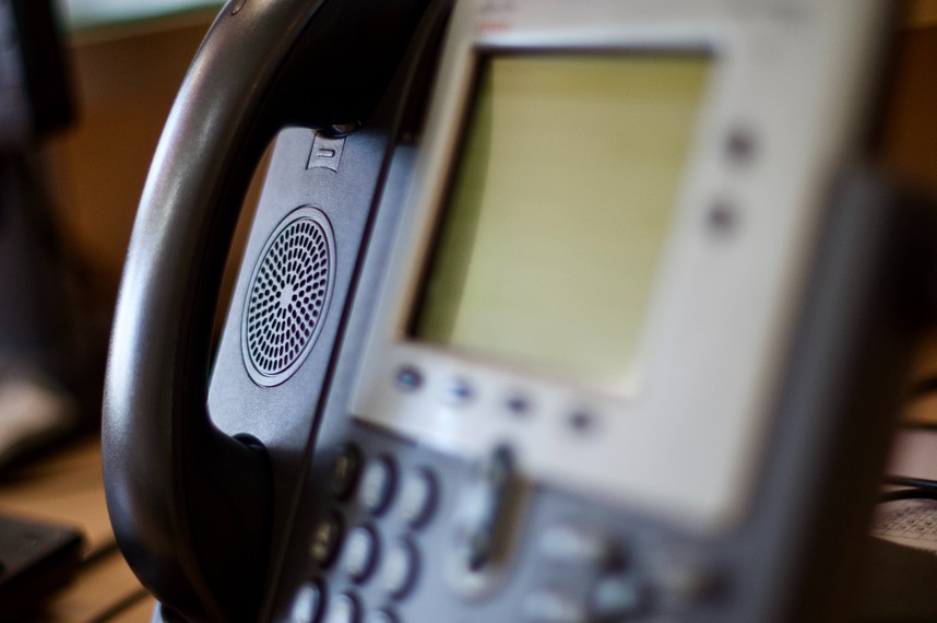 office telephone with a large display